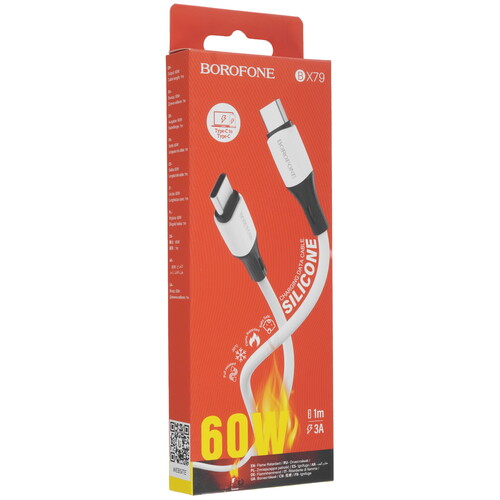 Купить Кабель круглый Borofone USB Type-C - USB Type-C белый 1 м  9237993. Характеристики, отзывы и цены в Донецке