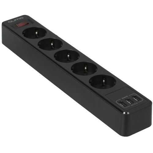 Купить Сетевой фильтр QUMO Power Bar 5SP4U (P-0005) черный  5416309. Характеристики, отзывы и цены в Донецке