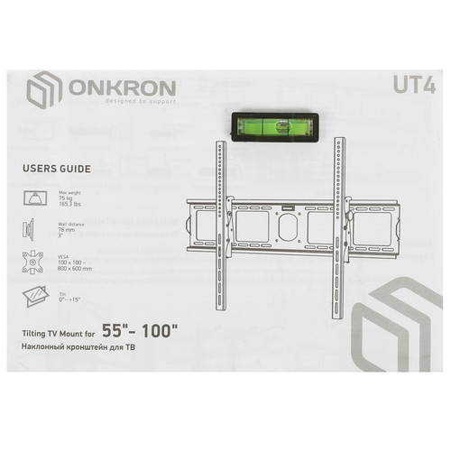 Купить Кронштейн для ТВ ONKRON UT4 черный  4854625. Характеристики, отзывы и цены в Донецке