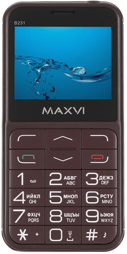 Купить Сотовый телефон Maxvi B231 коричневый  9936255. Характеристики, отзывы и цены в Донецке