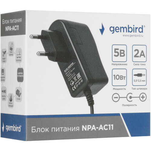 Купить Адаптер питания сетевой Gembird NPA-AC11  9064830. Характеристики, отзывы и цены в Донецке
