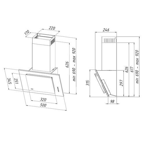 Купить Вытяжка наклонная Akpo WK-4 Optima eco белый/белый  1217278. Характеристики, отзывы и цены в Донецке