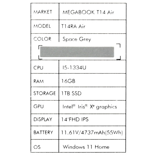 Купить 14" Ноутбук Tecno MegaBook T14RA Air серый  5636381. Характеристики, отзывы и цены в Донецке