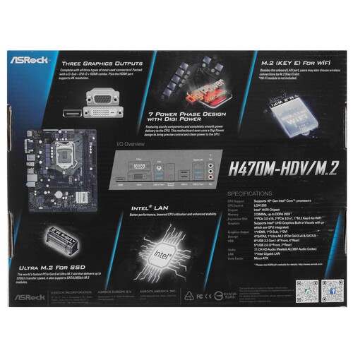 Купить Материнская плата ASRock H470M-HDV/M.2  4825170. Характеристики, отзывы и цены в Донецке