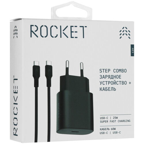Купить Сетевое зарядное устройство ROCKET Step Combo черный  5466169. Характеристики, отзывы и цены в Донецке
