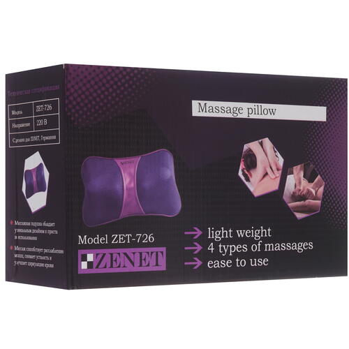 Купить Массажная подушка ZENET ZET-726 коричневый, красный  8153151. Характеристики, отзывы и цены в Донецке