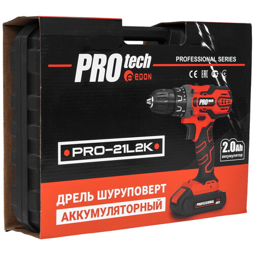 Купить Дрель-шуруповерт EDON PROtech PRO-21L2K  9296409. Характеристики, отзывы и цены в Донецке