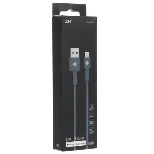 Купить Кабель круглый ZMI Lightning 8-pin - USB 2.0 Type-A синий 1 м  5099626. Характеристики, отзывы и цены в Донецке