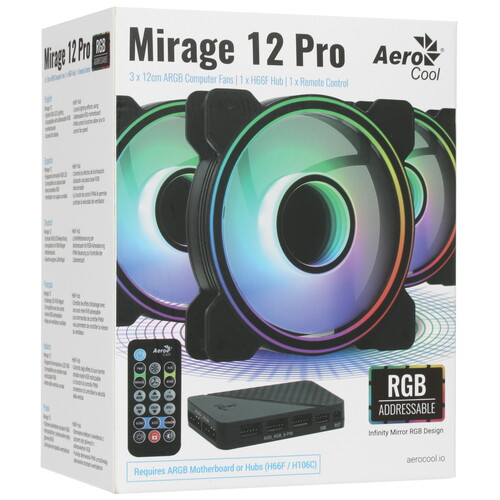 Купить Комплект вентиляторов Aerocool Mirage 12 Pro  черный  1684937. Характеристики, отзывы и цены в Донецке