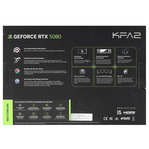 Купить Видеокарта KFA2 GeForce RTX 5080 CORE OC 3FAN RGB Black [58NZN6MDBBOK]  5612874. Характеристики, отзывы и цены в Донецке