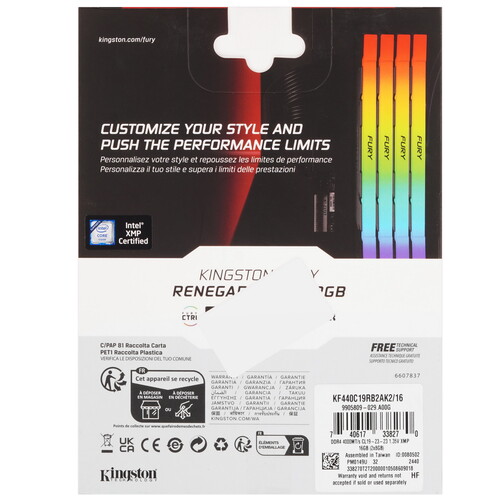 Купить Оперативная память Kingston FURY Renegade RGB [KF440C19RB2AK2/16] 16 ГБ  5494068. Характеристики, отзывы и цены в Донецке