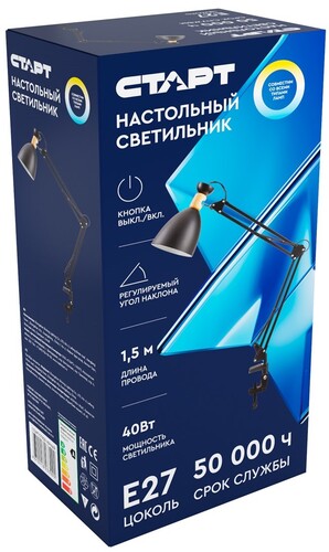 Купить Настольный светильник СТАРТ CT903 черный  5496340. Характеристики, отзывы и цены в Донецке