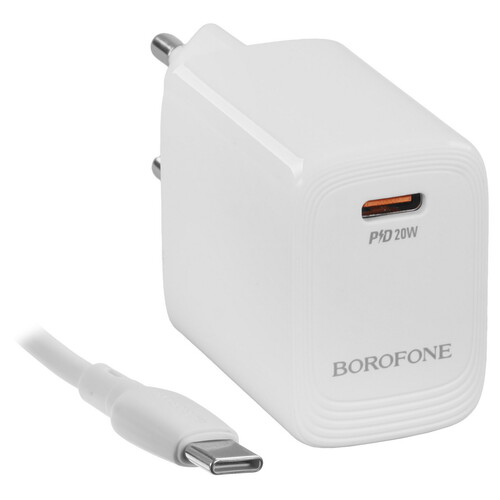 Купить Сетевое зарядное устройство Borofone BN26 белый  5639678. Характеристики, отзывы и цены в Донецке