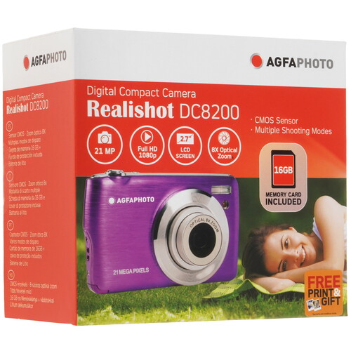 Купить Компактный фотоаппарат AgfaPhoto DC8200 фиолетовый  5632399. Характеристики, отзывы и цены в Донецке