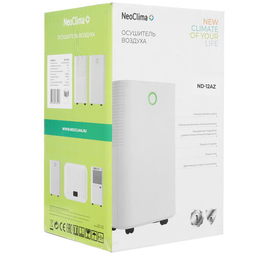 Купить Осушитель воздуха NeoClima ND-12AZ белый  9003142. Характеристики, отзывы и цены в Донецке
