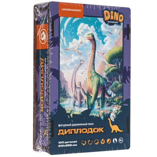 Купить Пазл Unidragon Dino Диплодок 5+  9124141. Характеристики, отзывы и цены в Донецке