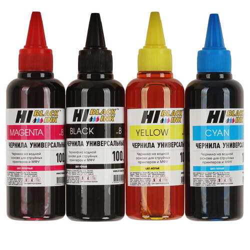 Купить Чернила водорастворимые Hi-Black 1507010955 голубой, желтый, пурпурный, черный  5635246. Характеристики, отзывы и цены в Донецке