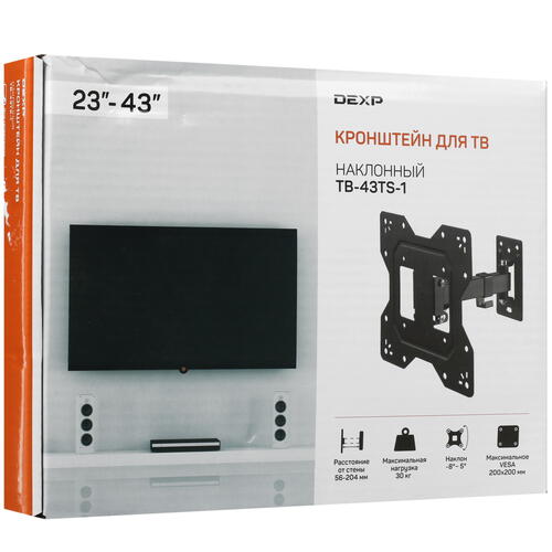 Купить Кронштейн для ТВ DEXP TB-43TS-1 черный  4820281. Характеристики, отзывы и цены в Донецке