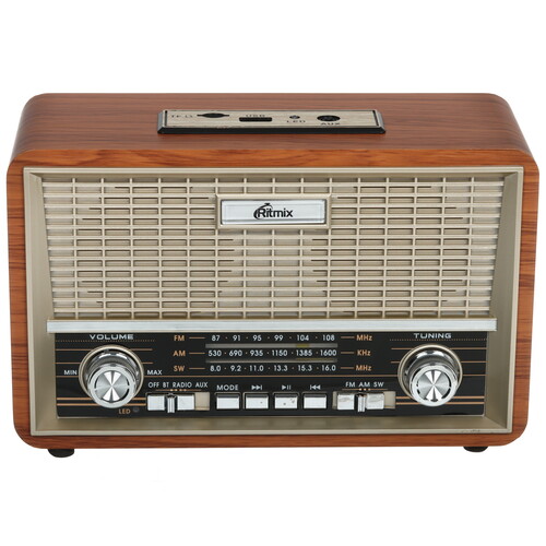 Купить Радиоприемник Ritmix RPR-111 коричневый  9201112. Характеристики, отзывы и цены в Донецке