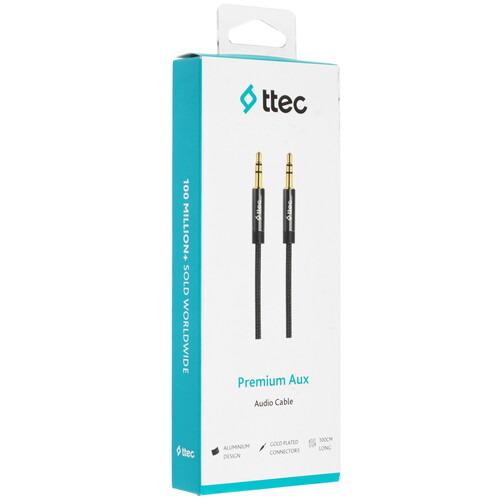 Купить Кабель   TTEC jack 3.5 мм - jack 3.5 мм черный  9157896. Характеристики, отзывы и цены в Донецке
