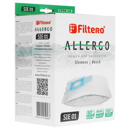 Купить Комплект пылесборник и фильтр Filtero Allergo SIE 01 белый  5032911. Характеристики, отзывы и цены в Донецке