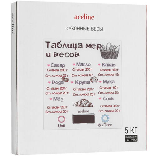 Купить Кухонные весы Aceline GM-20W белый  9100281. Характеристики, отзывы и цены в Донецке