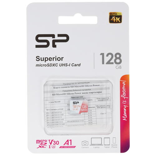 Купить Карта памяти Silicon Power Superior microSDXC 128 ГБ [SP128GBSTXDV3V20]  5055350. Характеристики, отзывы и цены в Донецке