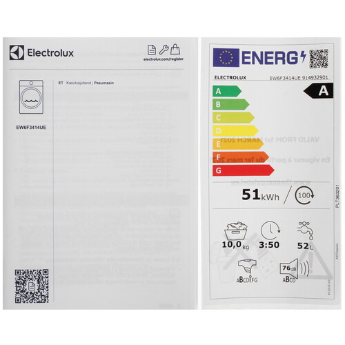 Купить Стиральная машина Electrolux EW6F3414UE белый  9184847. Характеристики, отзывы и цены в Донецке