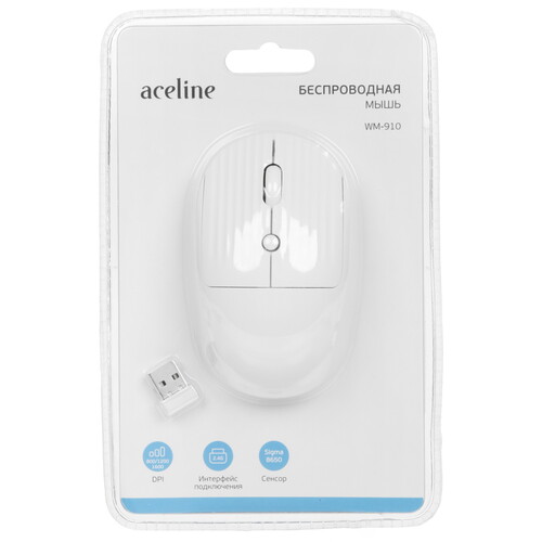 Купить Мышь беспроводная Aceline WM-910  белый  5438206. Характеристики, отзывы и цены в Донецке