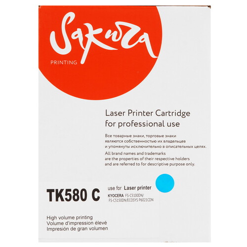 Купить Картридж лазерный Sakura TK580C голубой  7981897. Характеристики, отзывы и цены в Донецке