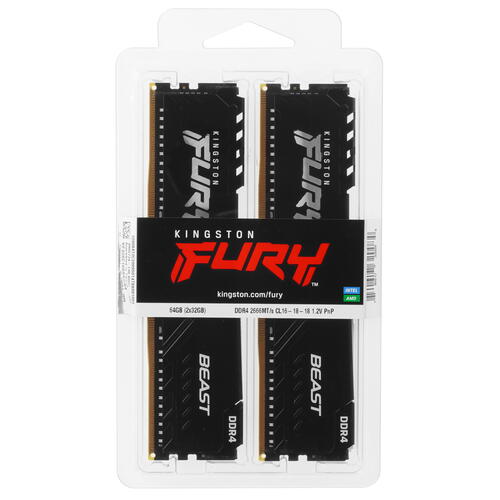 Купить Оперативная память Kingston FURY Beast Black [KF426C16BBK2/64] 64 ГБ  5062586. Характеристики, отзывы и цены в Донецке