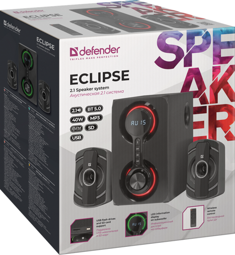 Купить Колонки Defender Eclipse черный  5358755. Характеристики, отзывы и цены в Донецке