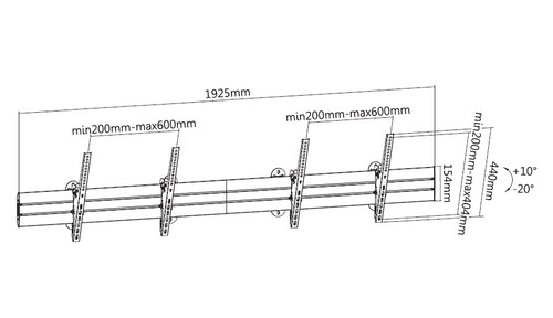 Купить Кронштейн-видеостена DEXP MB-55T-2 серебристый  1196384. Характеристики, отзывы и цены в Донецке