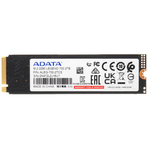 Купить 2000 ГБ M.2 NVMe накопитель ADATA LEGEND 700 [ALEG-700-2TCS]  5449365. Характеристики, отзывы и цены в Донецке