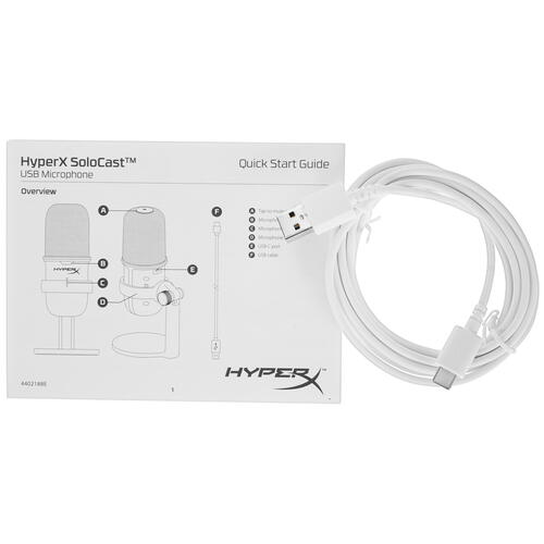 Купить Микрофон HyperX SoloCast белый  5054920. Характеристики, отзывы и цены в Донецке