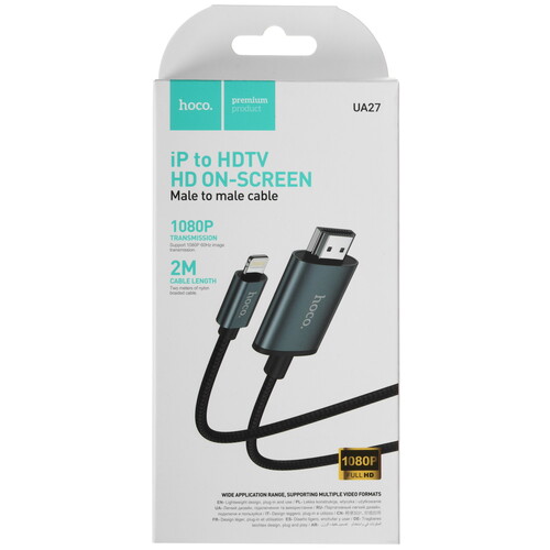 Купить Кабель однонаправленный hoco. Lightning - HDMI, 2 м  9237982. Характеристики, отзывы и цены в Донецке