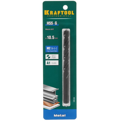Купить Сверло спиральное KRAFTOOL 29651-10.5  9123324. Характеристики, отзывы и цены в Донецке
