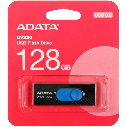 Купить Память USB Flash 128 ГБ A-Data UV320 [AUV320-128G-RBKBL]  5450276. Характеристики, отзывы и цены в Донецке