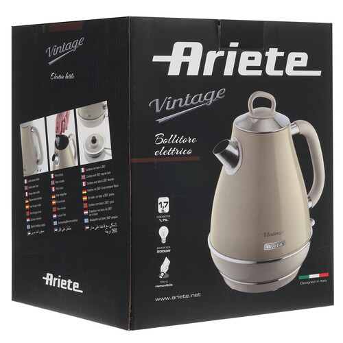 Купить Электрочайник Ariete Vintage 2869/03 бежевый  8152851. Характеристики, отзывы и цены в Донецке