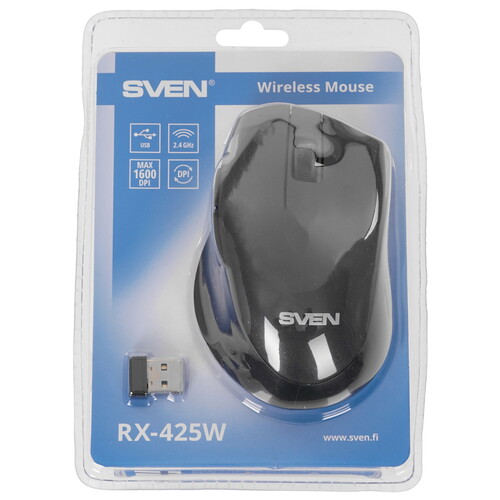 Купить Мышь беспроводная SVEN RX-425W [SV-014483] черный  9207024. Характеристики, отзывы и цены в Донецке