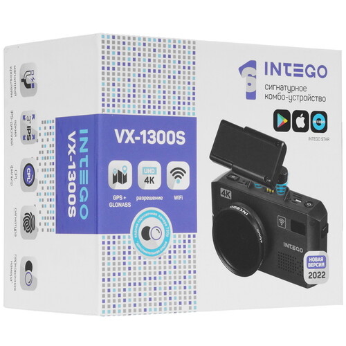 Купить Видеорегистратор с радар-детектором Intego VX-1300S 4К  9920471. Характеристики, отзывы и цены в Донецке
