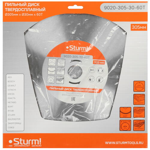 Купить Диск пильный Sturm! 9020-305-30-60T  9112780. Характеристики, отзывы и цены в Донецке