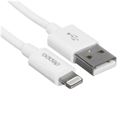 Купить Кабель круглый DEPPA Lightning 8-pin MFI - USB 2.0 Type-A белый 1.2 м  5475919. Характеристики, отзывы и цены в Донецке