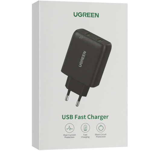 Купить Сетевое зарядное устройство Ugreen CD161 черный  5052693. Характеристики, отзывы и цены в Донецке