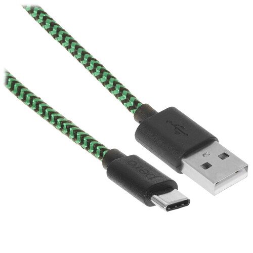 Купить Кабель круглый PERO USB Type-C - USB 2.0 Type-A зеленый 1 м  5048614. Характеристики, отзывы и цены в Донецке