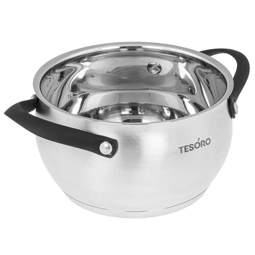 Купить Кастрюля Tesoro Rimini КС717 1.7 л 16 см серебристый  9165214. Характеристики, отзывы и цены в Донецке