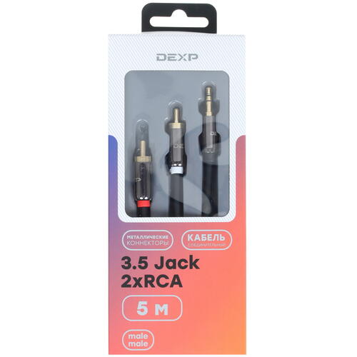 Купить Кабель   DEXP 3.5 mm jack - RCA x2 черный  1384192. Характеристики, отзывы и цены в Донецке