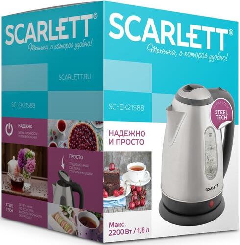 Купить Электрочайник Scarlett SC-EK21S88 серебристый  8154084. Характеристики, отзывы и цены в Донецке