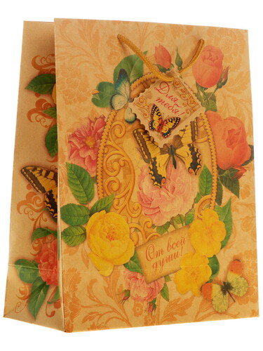 Купить Пакет подарочный Сима-Ленд Цветы  1005488. Характеристики, отзывы и цены в Донецке