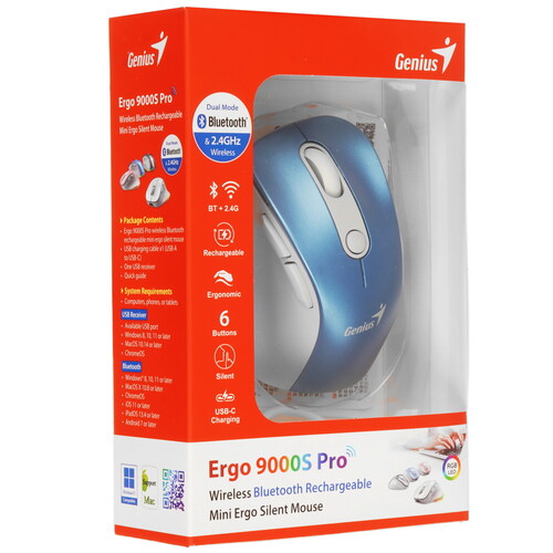 Купить Мышь беспроводная Genius Ergo 9000S Pro  9140294. Характеристики, отзывы и цены в Донецке